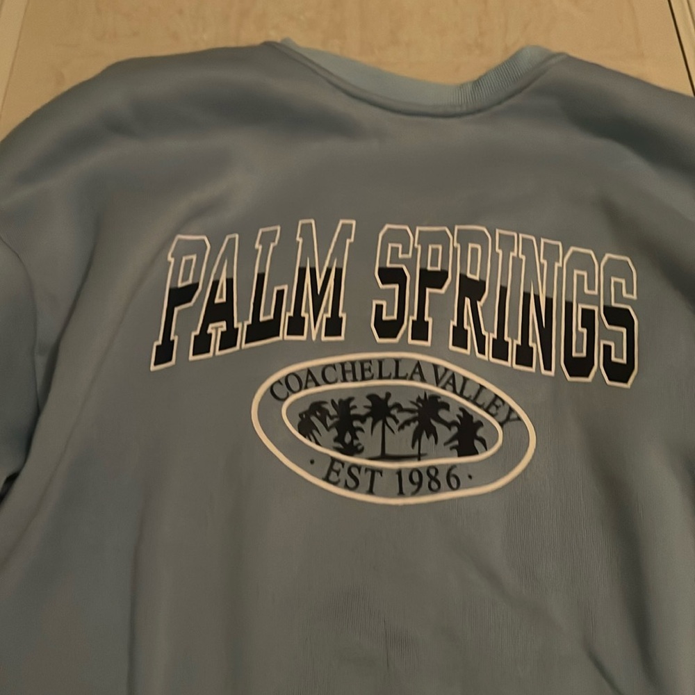 Blue Palm Springs sweatshirt size S